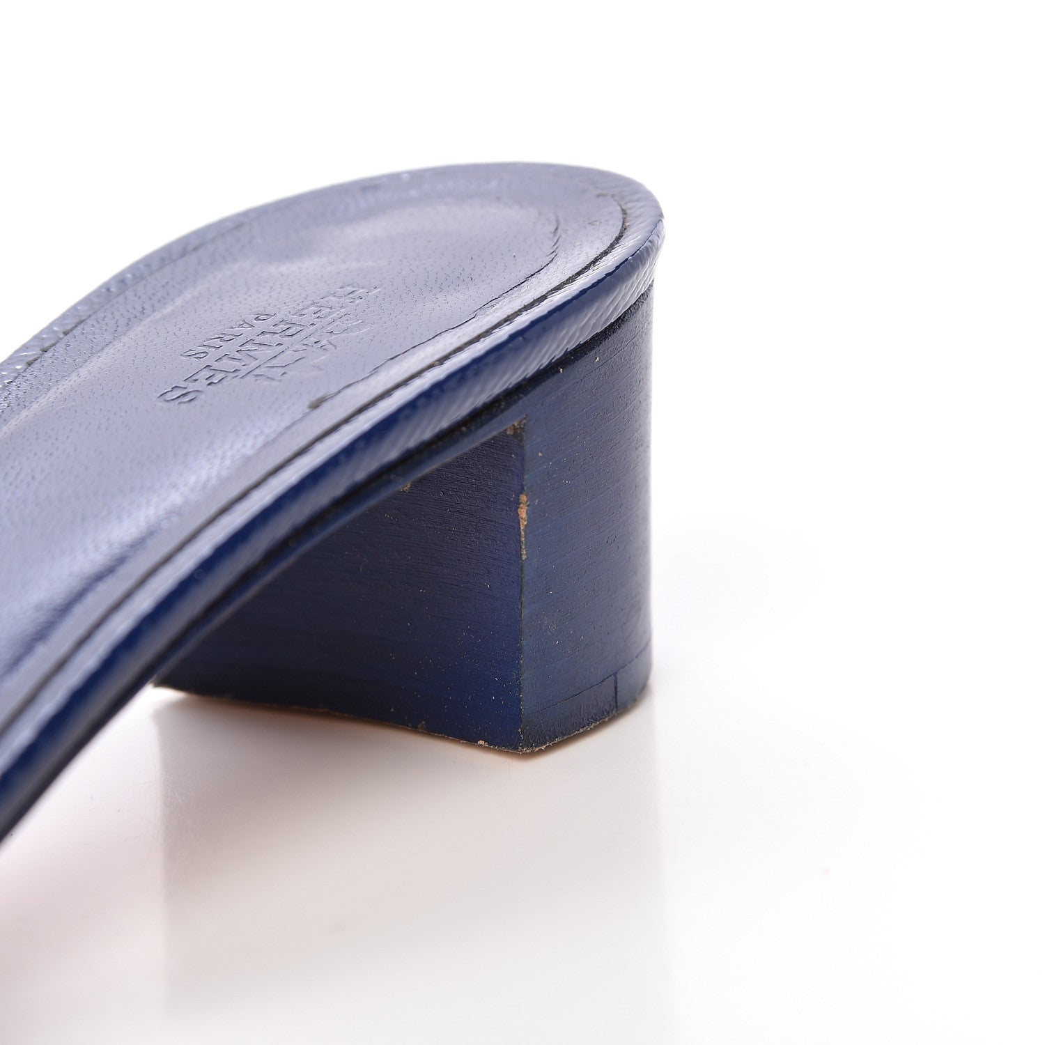 Hermes Patent Epsom Oasis Sandals 36.5 Bleu Saphir 13 of 15