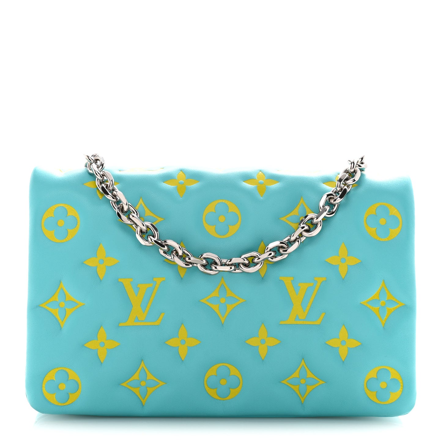 Lambskin Embossed Monogram Vuittamins Pochette Coussin Menthe Jaune