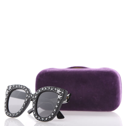 Gucci Acetate Stars Cat Eye Sunglasses GG0116S Black 7 of 7
