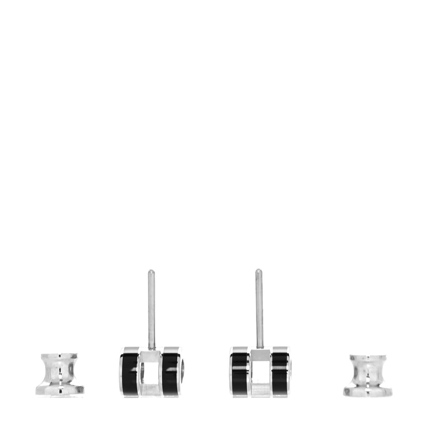 Palladium Lacquered Mini Pop H Earrings Black