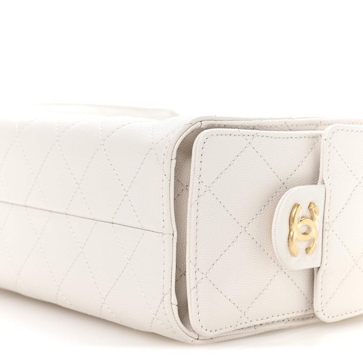Caviar Quilted Mini Chanel 25 Handbag White