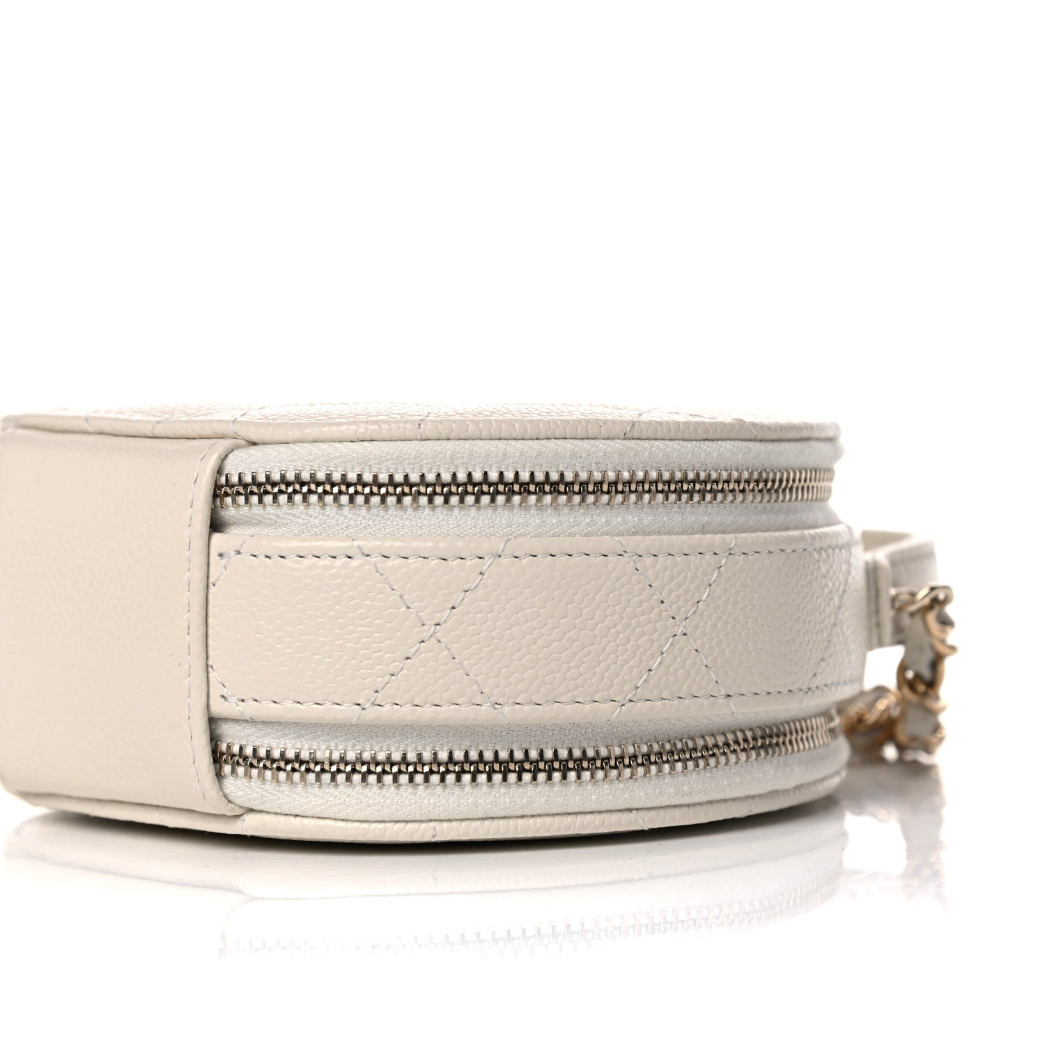 Chanel Caviar Quilted Round Handle With Care Vanity With Chain White 9 of 11