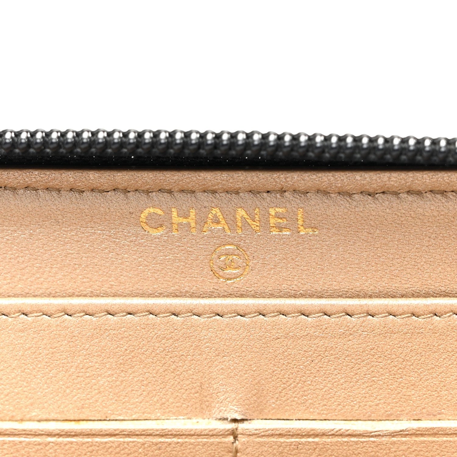 Chanel Lambskin Camellia Embossed Large Zip Around Gusset Wallet Black 6 of 11