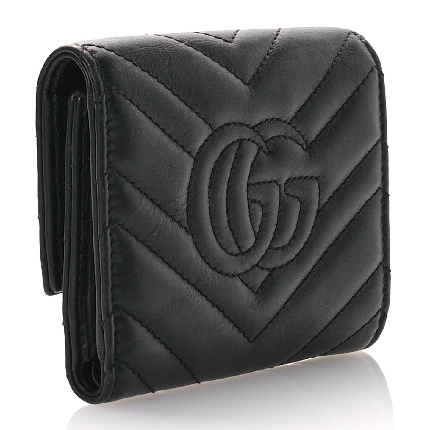 Calfskin Matelasse GG Marmont Wallet Black