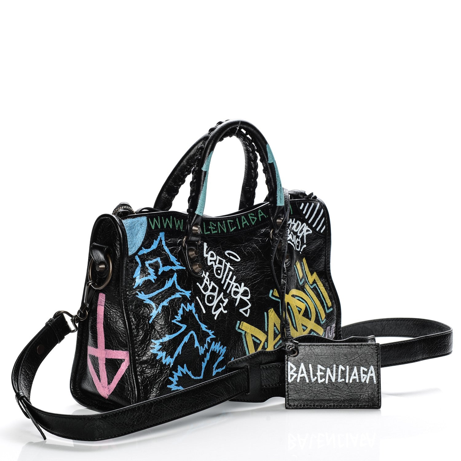 Balenciaga Agneau Graffiti All Over Classic Hardware S City Black Multicolor 3 of 7
