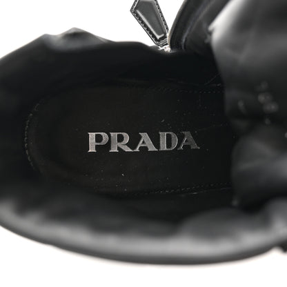 Prada Spazzolato Re-Nylon Metal Triangle Logo Lace Up 55mm Ankle Boots 38.5 Black 7 of 15