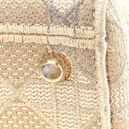 Christian Dior Canvas Embroidered Cannage Medium Lady D-Lite Beige 12 of 17