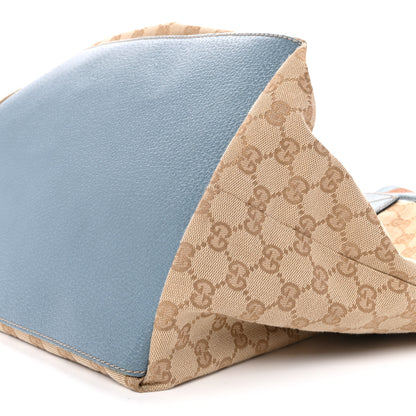 Gucci GG Monogram Large Web Handle Bucket Tote Blue 10 of 15