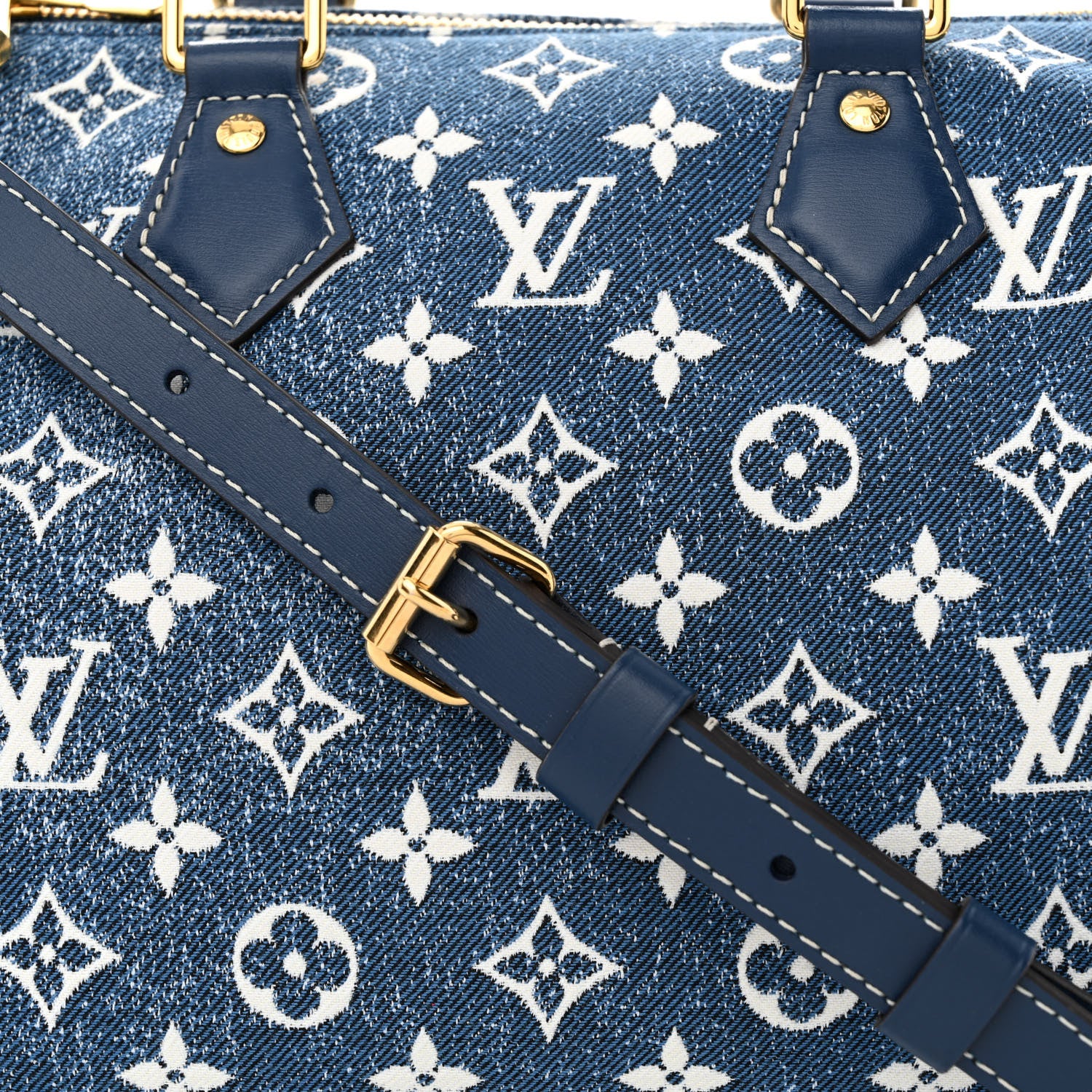 Louis Vuitton Monogram Jacquard Denim Speedy Bandouliere 25 Bleu 7 of 9