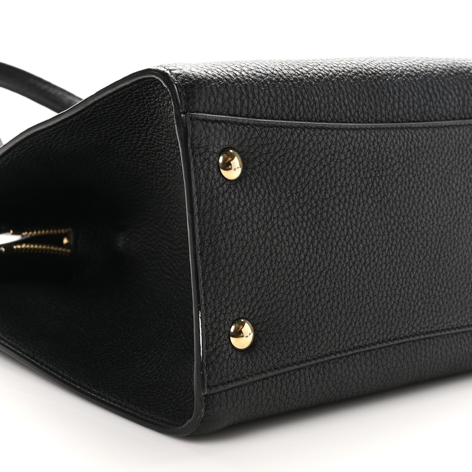 Salvatore Ferragamo Grained Calfskin Double Handle Small Amy Tote Black 8 of 9