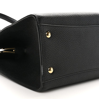 Salvatore Ferragamo Grained Calfskin Double Handle Small Amy Tote Black 8 of 9