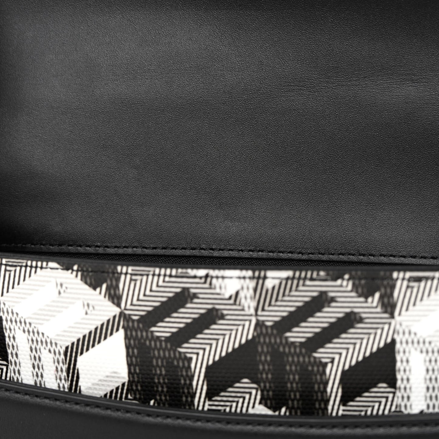 Canvas Nappa Cubic Monogram Millie Crossbody Black White