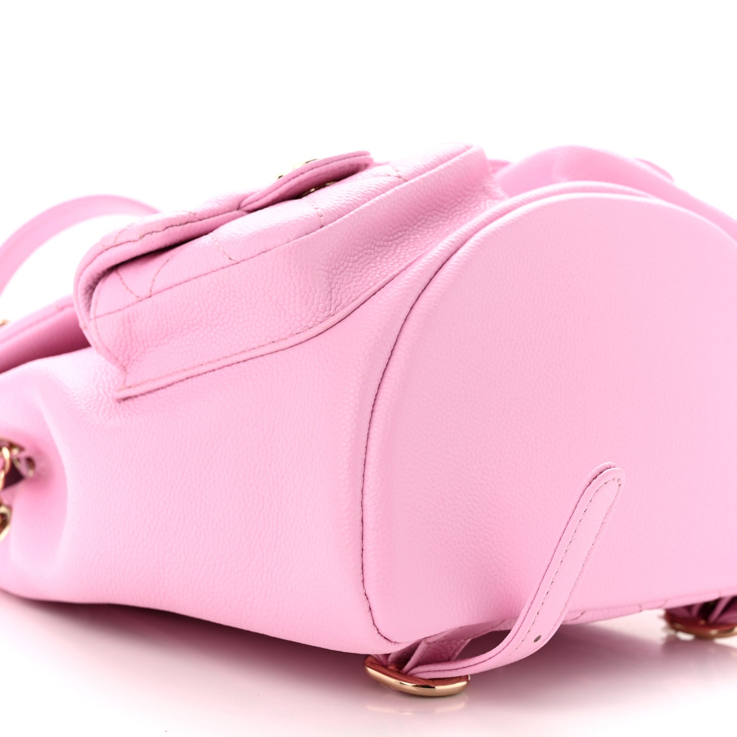 Shiny Caviar Quilted Medium Duma Pockets Drawstring Backpack Lilac