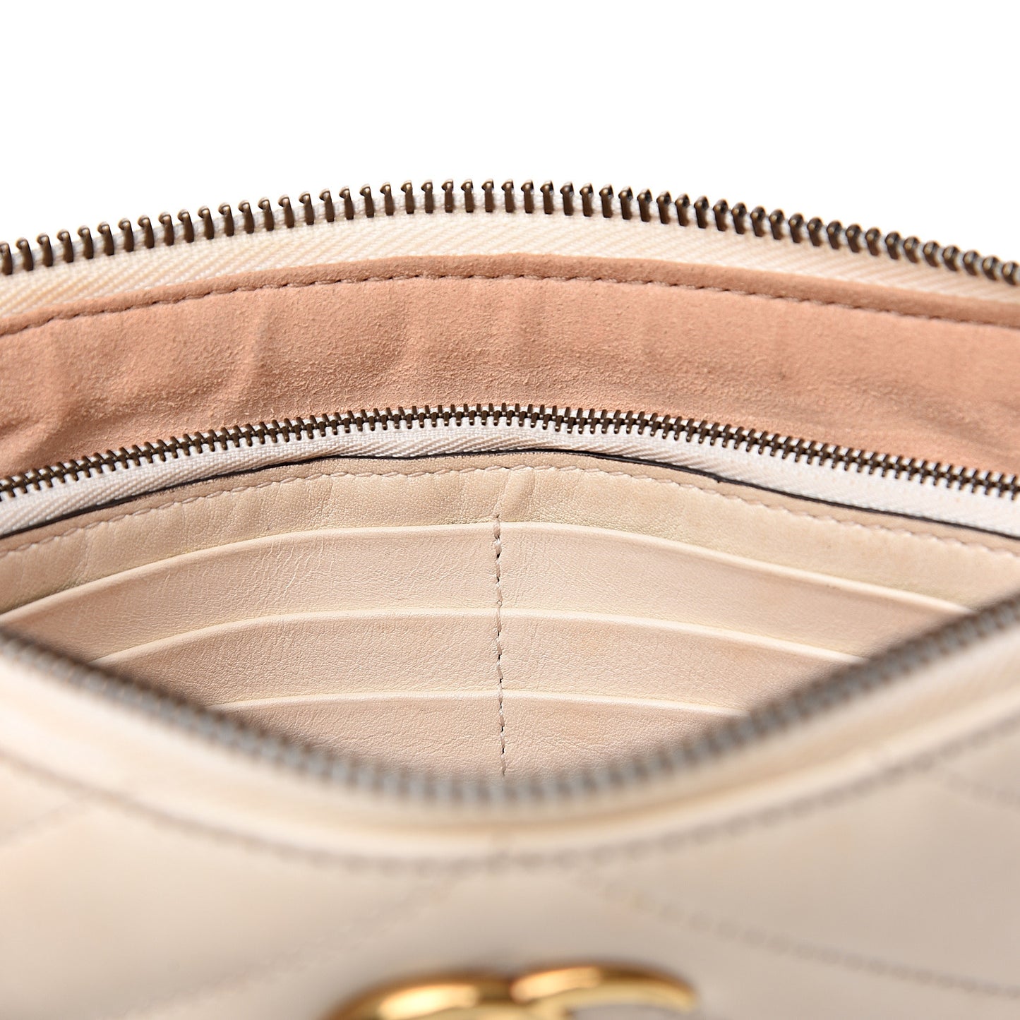 Calfskin Matelasse Mini GG Marmont Chain Bag White