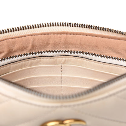 Gucci Calfskin Matelasse Mini GG Marmont Chain Bag White 10 of 11