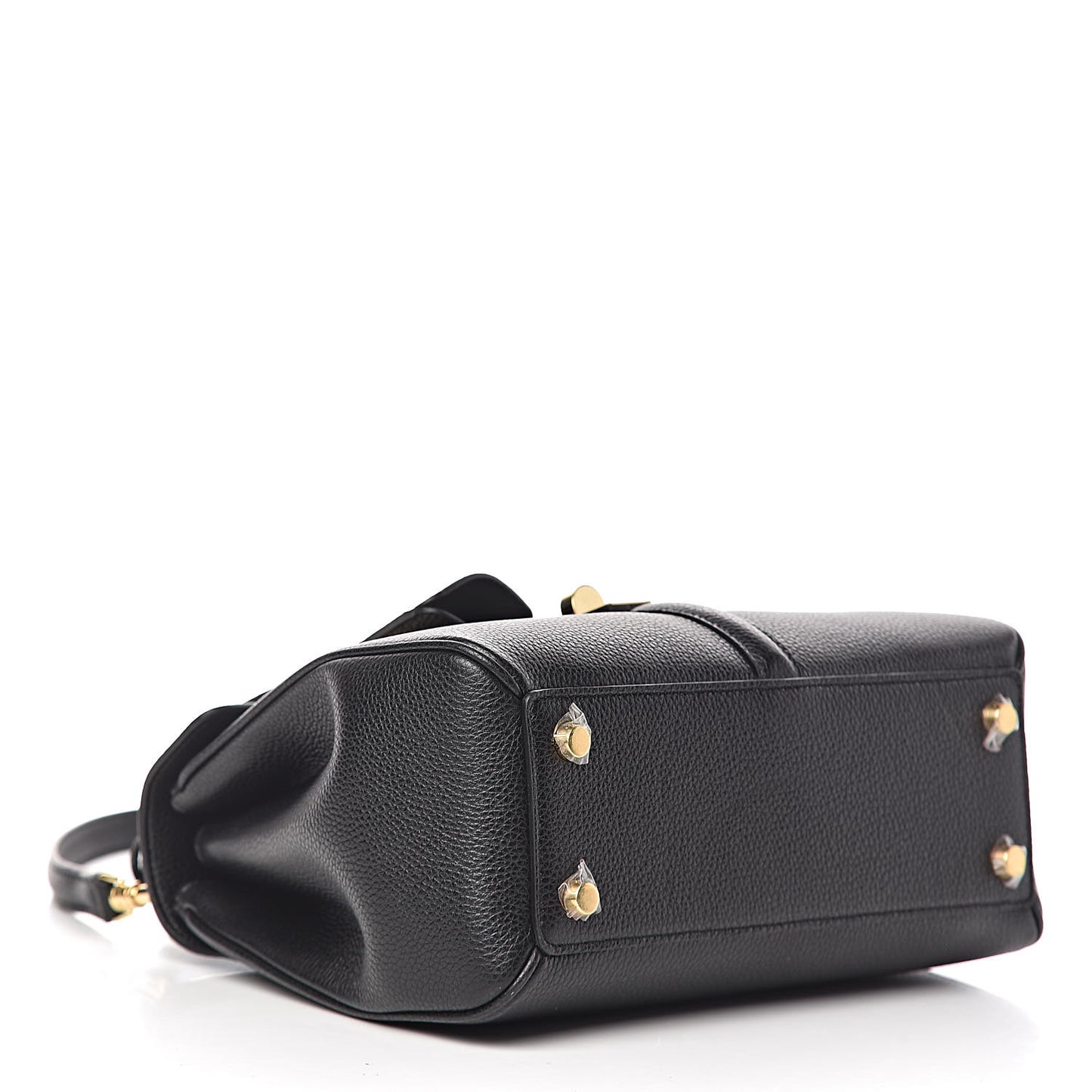 Grained Calfskin Small 16 Top Handle Bag Black