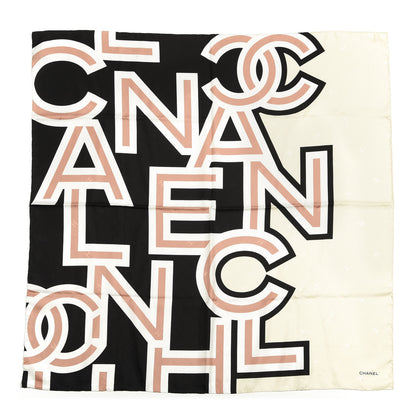 Chanel Silk CC Scarf Black Ivory Multicolor 1 of 3
