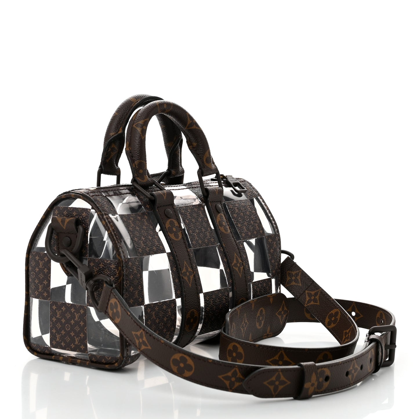 PVC Monogram Chess Keepall Bandouliere 25