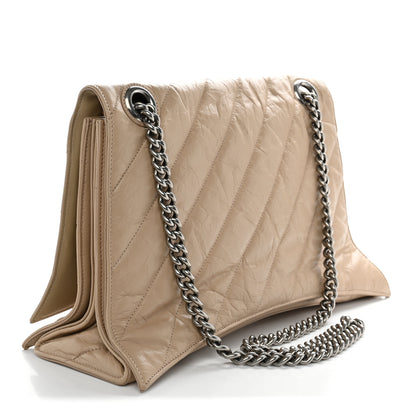 Balenciaga Crushed Calfskin Quilted Large Crush Chain Bag Nude 3 of 11