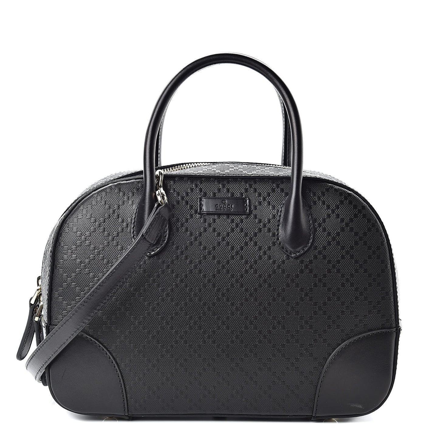 Calfskin Diamante Small Top Handle Bag Black