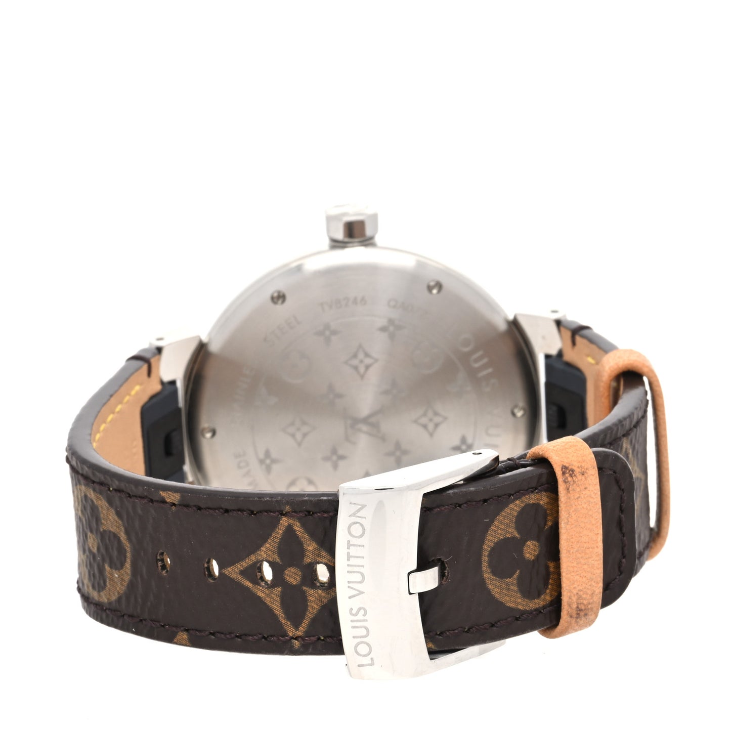 Stainless Steel Monogram 39mm Tambour Monogram Quartz Watch