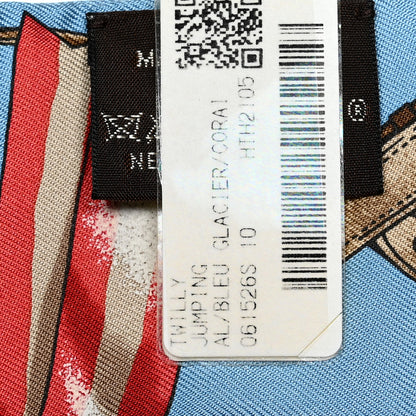 Hermes Silk Jumping Twilly Bleu Glacier Corail 4 of 4