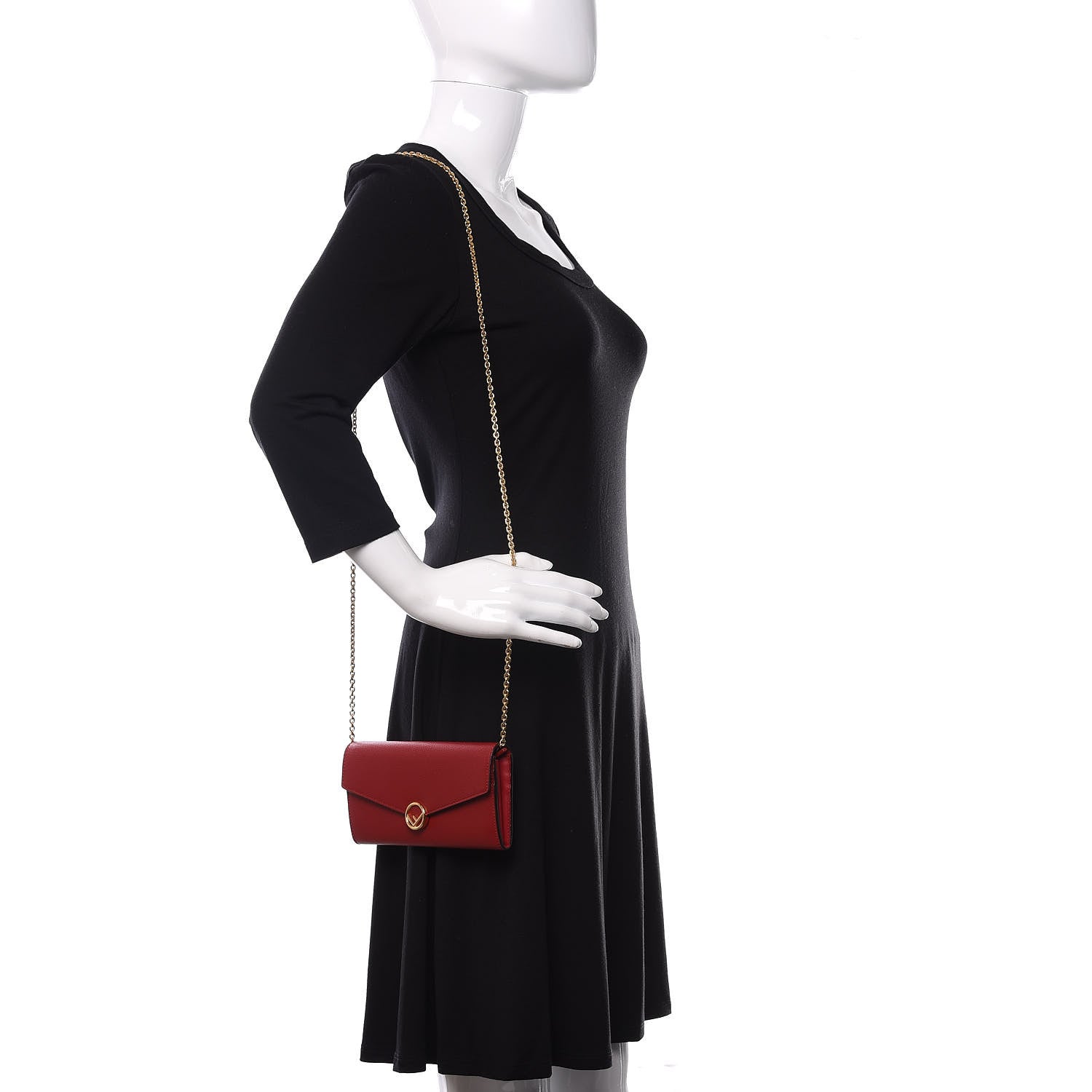 Fendi Vitello Cruise F is Fendi Continental Envelope Wallet on Chain Fragola 2 of 10