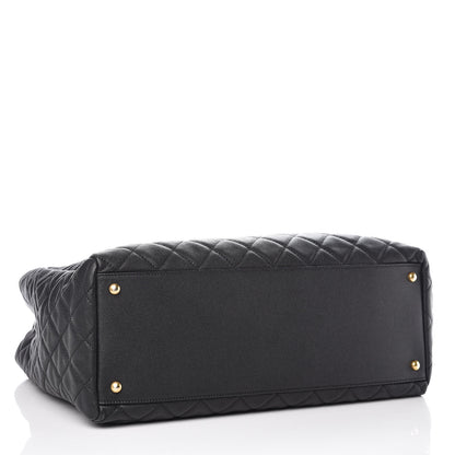Chanel Caviar Quilted Large Coco Handle Shopping Tote Black 4 of 8