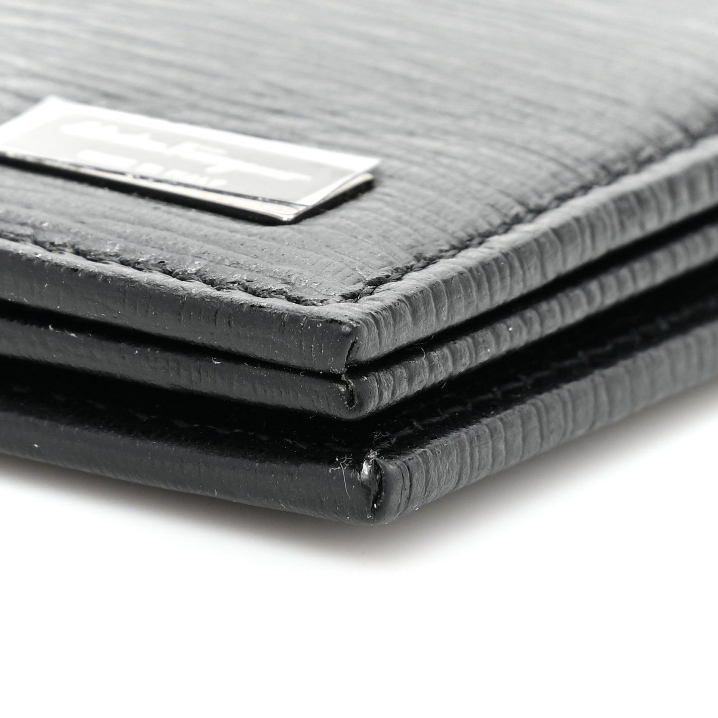 Mens Stamped Calfskin Revival Bi-Fold Wallet Black