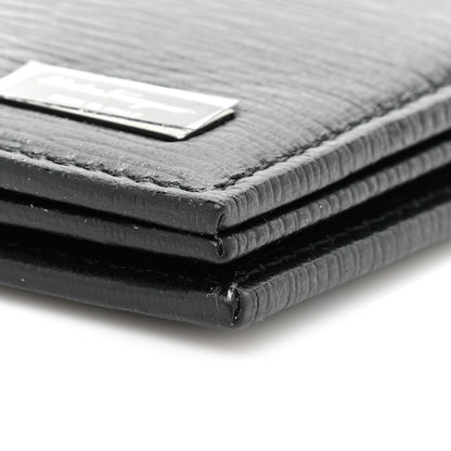 Salvatore Ferragamo Mens Stamped Calfskin Revival Bi-Fold Wallet Black 9 of 9