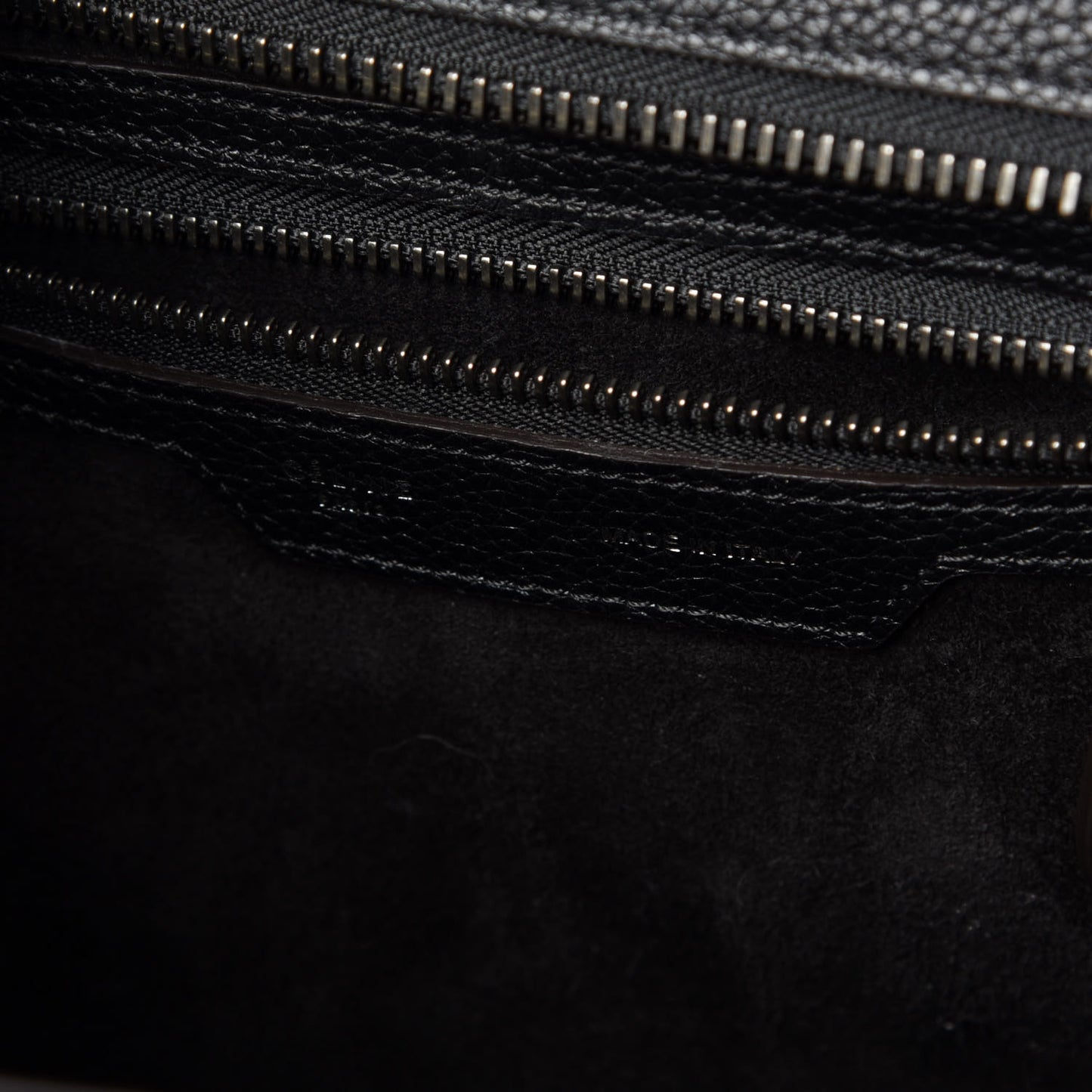 Drummed Calfskin Micro Luggage Black
