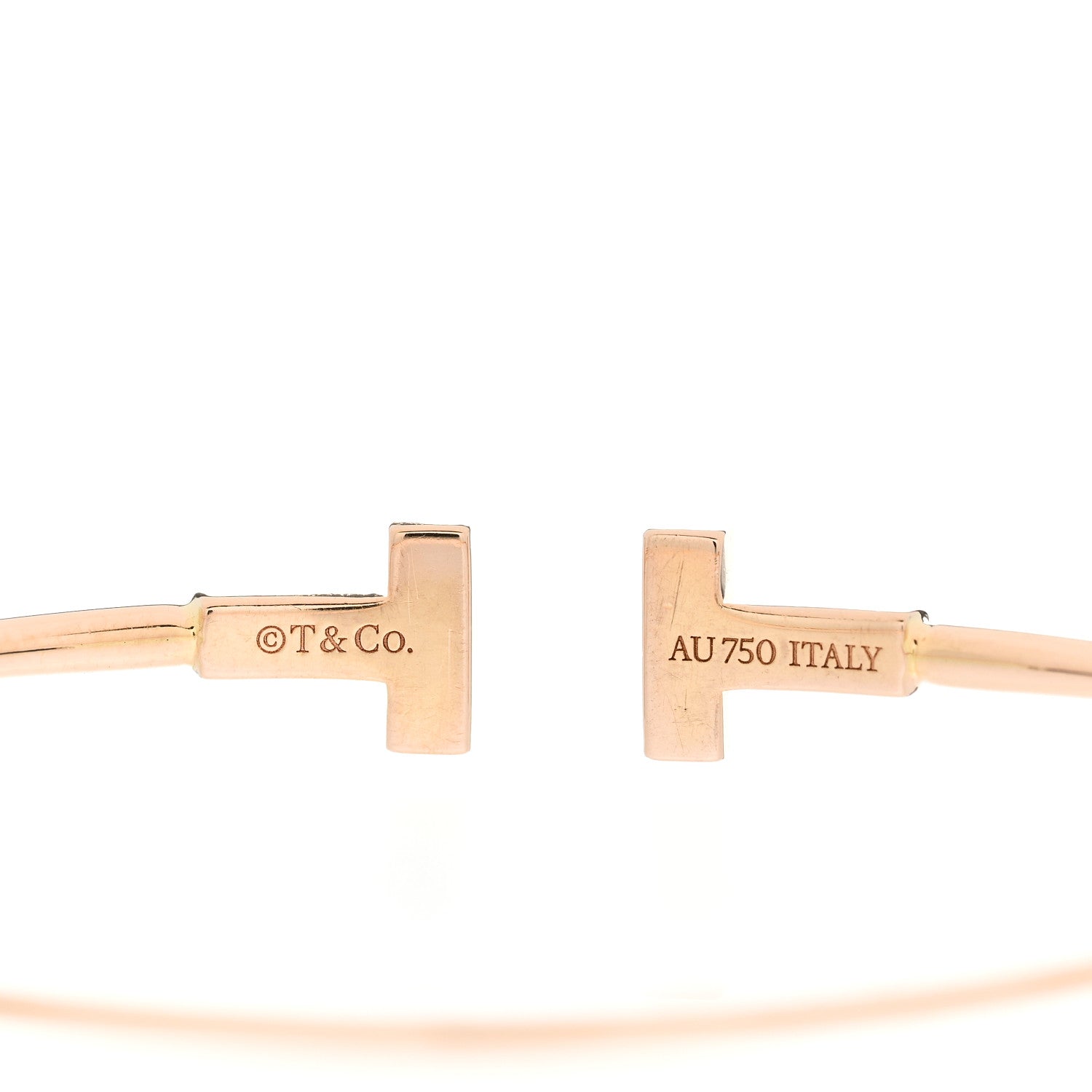 Tiffany 18K Yellow Gold Narrow T Wire Bracelet 3 of 3
