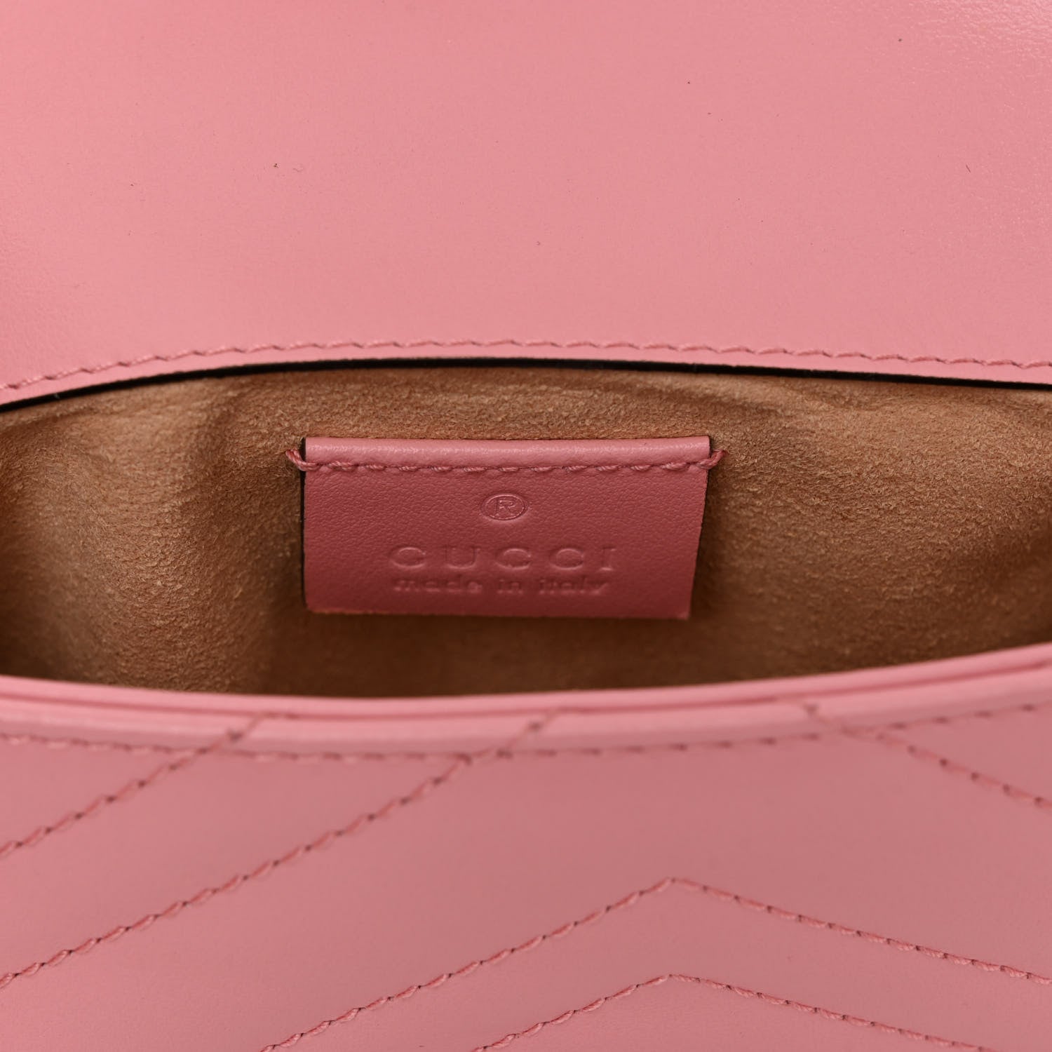 Gucci Calfskin Matelasse Super Mini GG Marmont Shoulder Bag Wild Rose 6 of 11