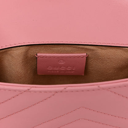 Gucci Calfskin Matelasse Super Mini GG Marmont Shoulder Bag Wild Rose 6 of 11