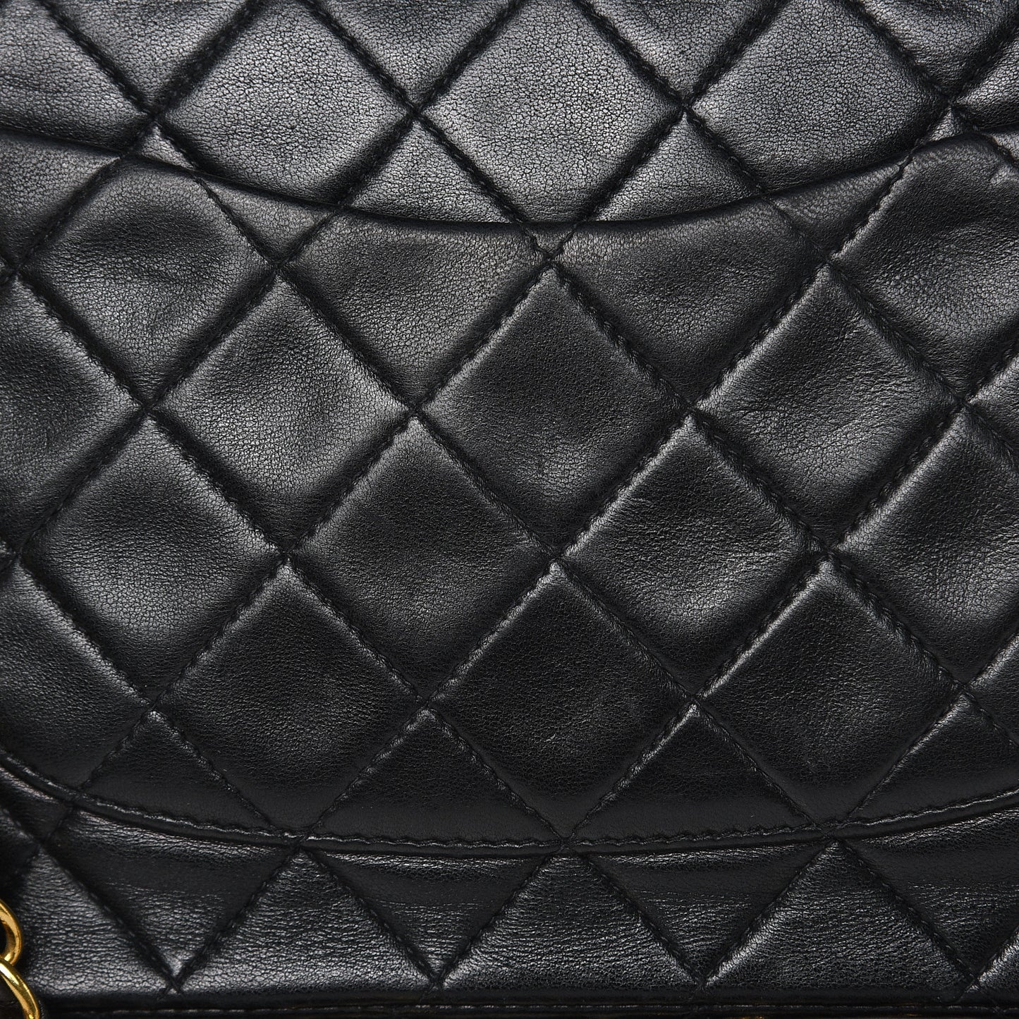 Lambskin Quilted Medium Double Flap Black