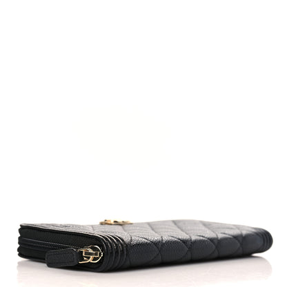 Chanel Caviar Quilted Boy Long Zip Around Wallet Black 4 of 8
