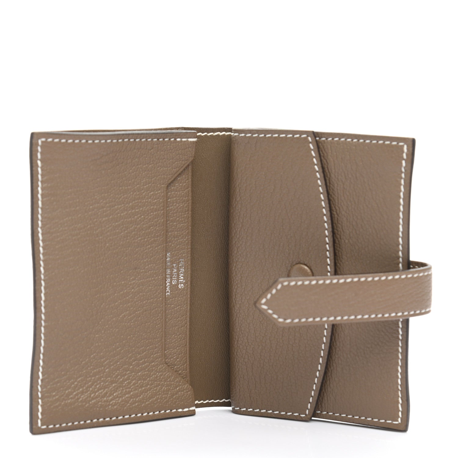 Hermes Chevre Mysore Mini Bearn Wallet Etoupe 4 of 7