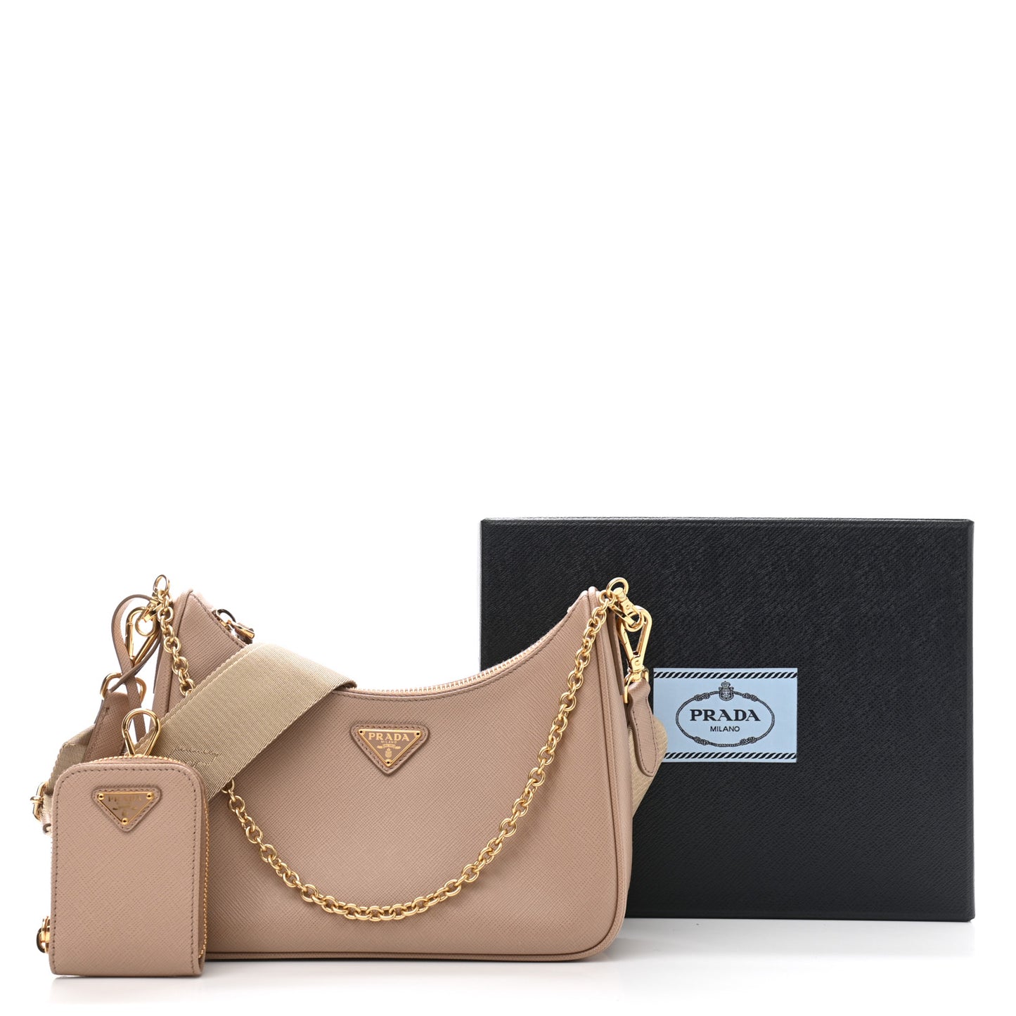Saffiano Re-Edition 2005 Shoulder Bag Cammeo Beige