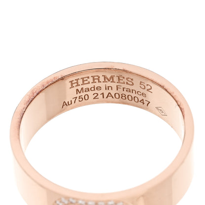 Hermes 18K Rose Gold Diamond PM H D'Ancre Ring 52 6 4 of 5