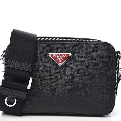 Prada Saffiano Travel Small Brique Crossbody Bag Black 10 of 11