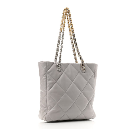 Chanel Lambskin Quilted Chanel 19 Shopping Bag Grey 2 of 9