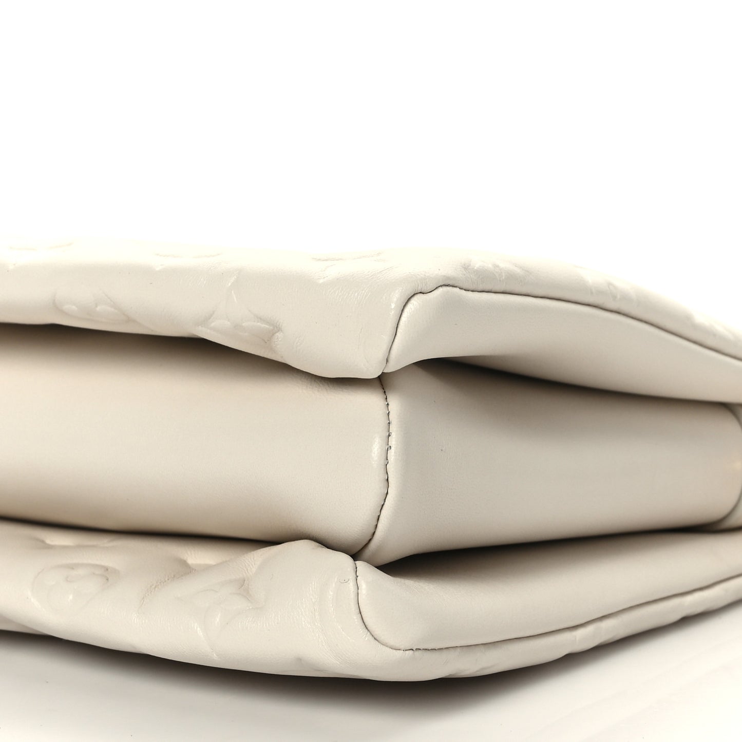 Lambskin Embossed Monogram Coussin PM Beige Cream
