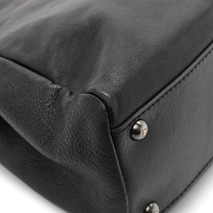 Fendi Goatskin Zucca Medium Peekaboo Iconic Satchel  Black Tobacco 10 of 13