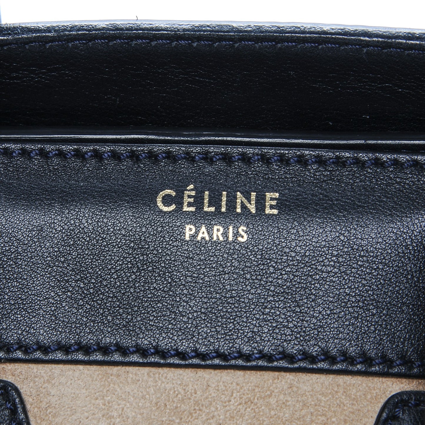 Smooth Calfskin Suede Micro Bi-Color Luggage Navy Dune