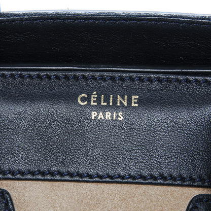 Celine Smooth Calfskin Suede Micro Bi-Color Luggage Navy Dune 7 of 8