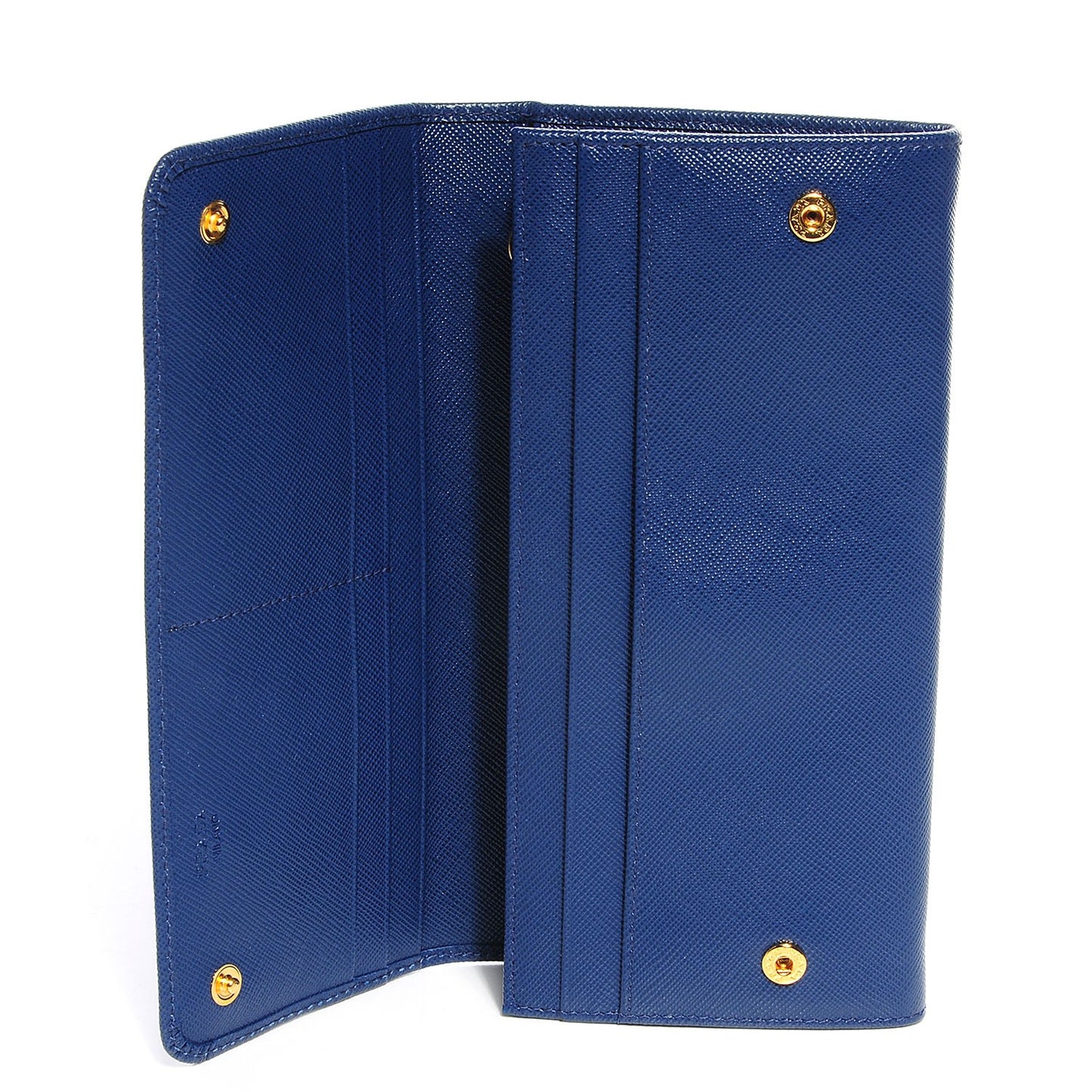 Saffiano Metal Continental Flap Wallet Bleuette