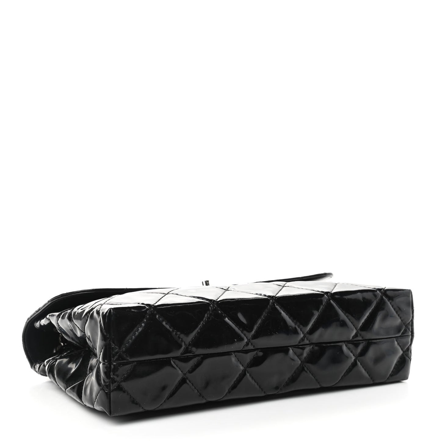Vinyl Quilted In the Business Flap Bag Black