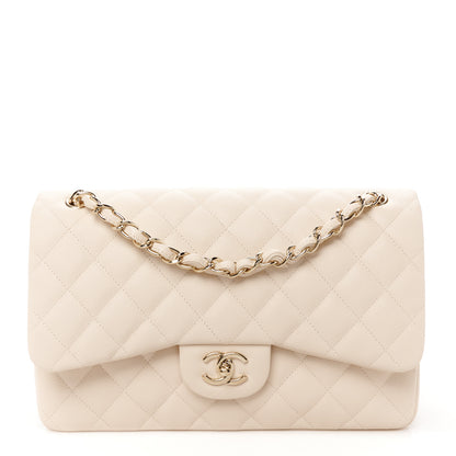 Chanel Caviar Quilted Jumbo Double Flap Light Beige 1 of 11