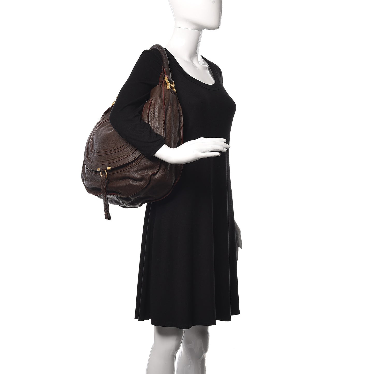 Calfskin Large Marcie Hobo Truffle