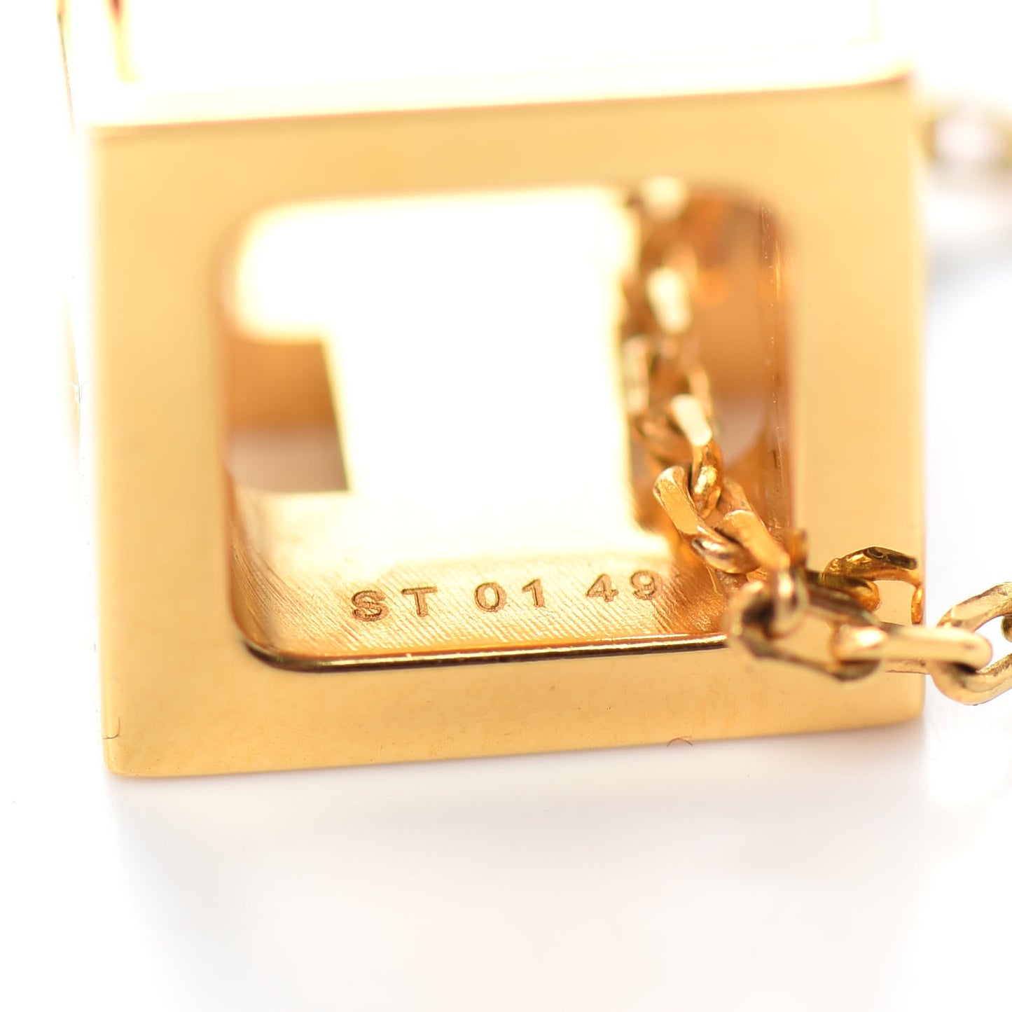 Gold Lacquered Cage d'H Pendant Necklace Black